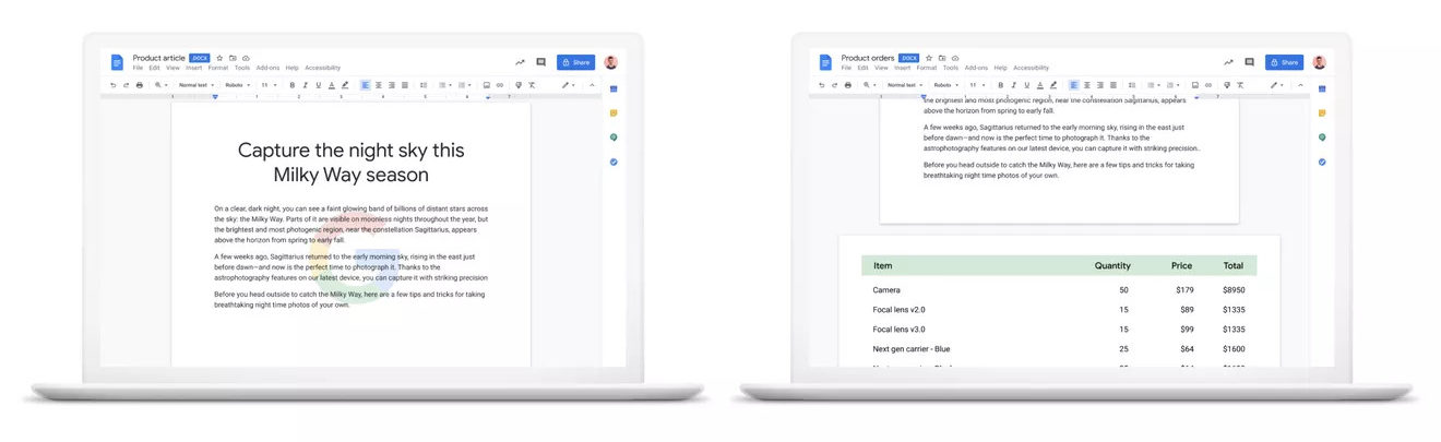 Google Docs Watermark and page orientation