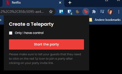 This way you can watch Netflix with Teleparty together with your friends