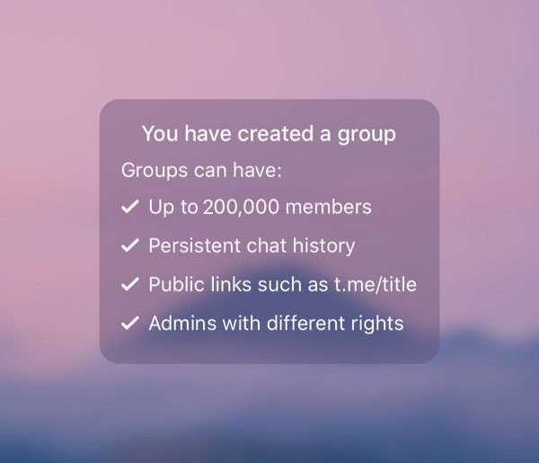 Telegram Gruppen unstertützt bis zu 200.000 Mitglieder. (Bild: Telegram)