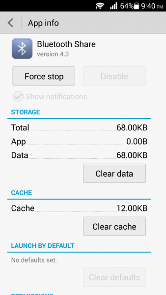 Clear Bluetooth cache Android