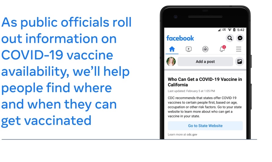 Facebook vaccination information
