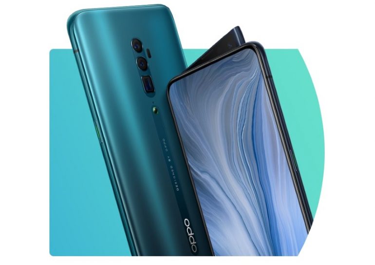 Oppo Reno smartphone with movable selfie lens