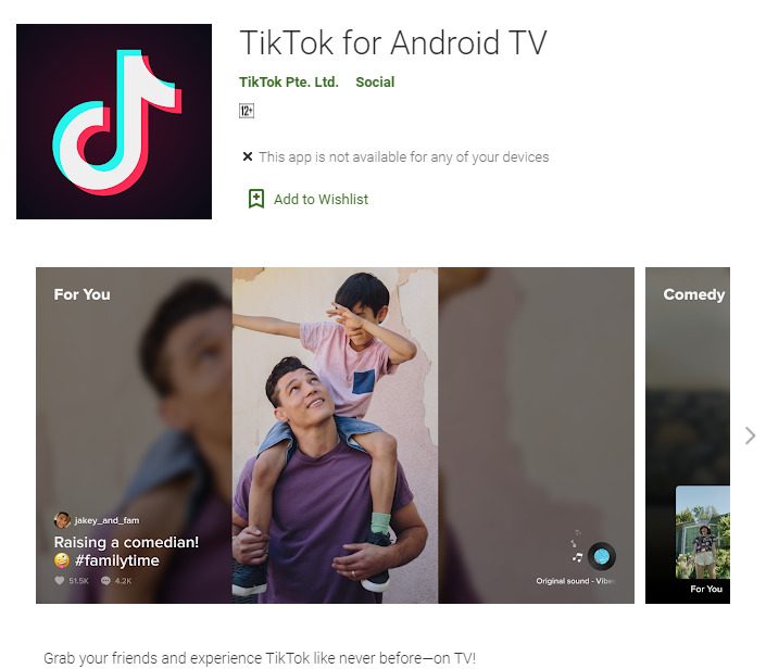 TikTok pre Android TV