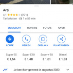 Google Maps gas station fuel price