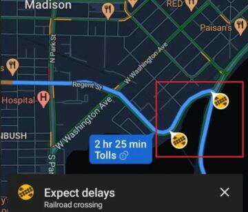 Google Maps Railroad Alert Preview